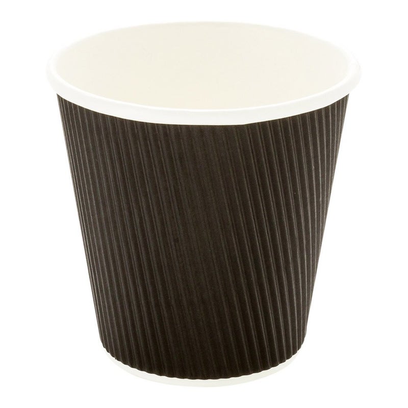 Restaurantware 8 Ounce Disposable Cups Pack of 25 Double Wall Hot Cups-Lids Sold Separately, Designed with a Rippled Wall and Black Paper Insulation, Ideal for Coffee, Hot Chocolate, and Tea - Image 4